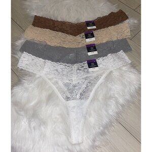 4 Pairs INC International Concepts Lace Thong Panties Womens XXL 2XL XXLarge